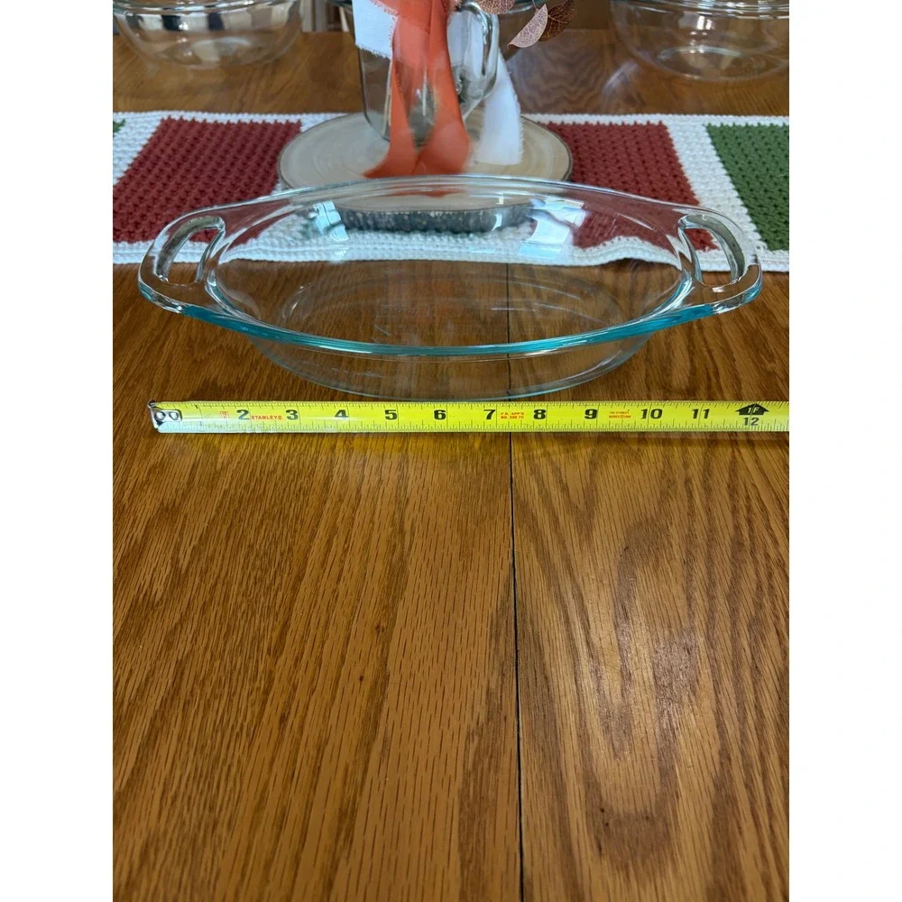 Pyrex Clear Glass Oval Casserole Baking Dish 1.3 Qt 1.2 L C702 with‎ Handles USA